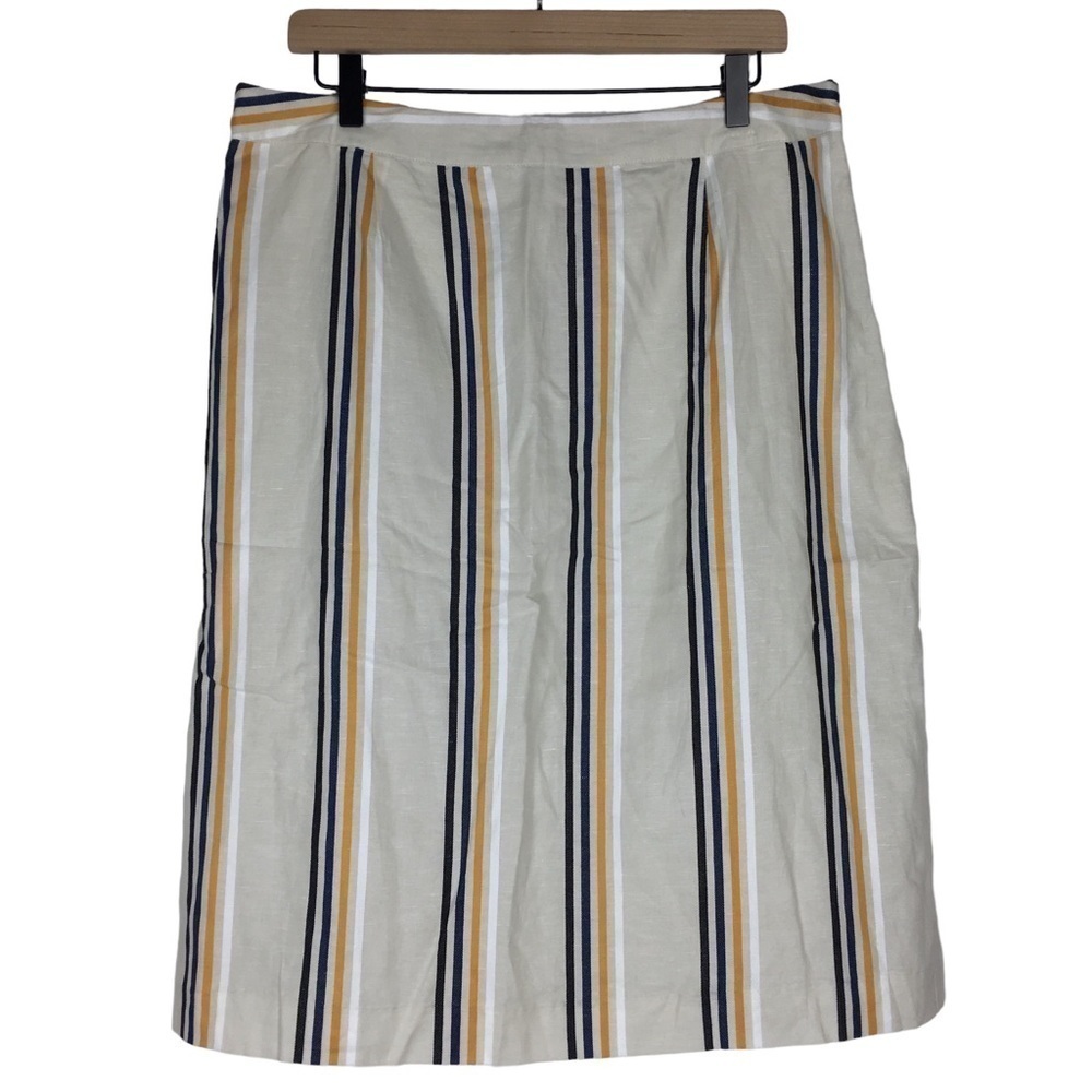 WHO WHAT WEAR Line Stripe Skirt Knee Midi Length Fully Lined Plus Size 14 NWT